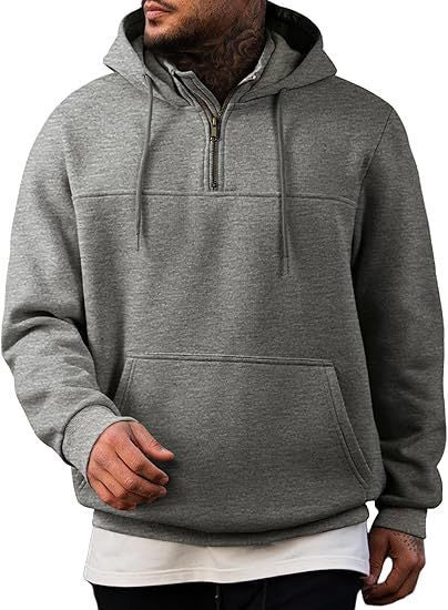 Herren Kapuzenpullover Mit Reißverschluss Und Taschen