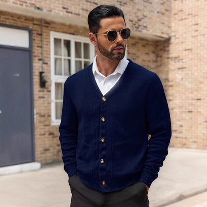 Herren Strickjacke Modern mit Taschen und Schnitten