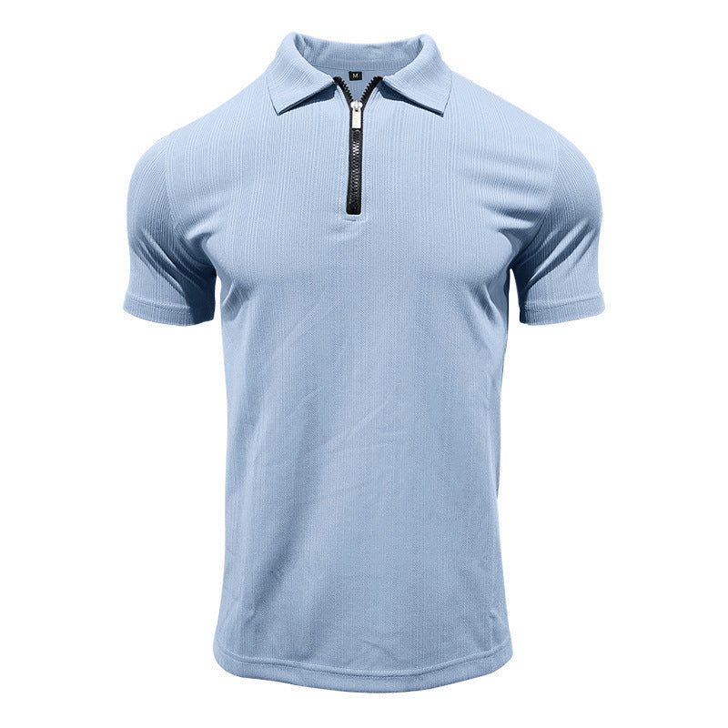 Herren Polohemd Modern mit Reißverschluss Slim Fit