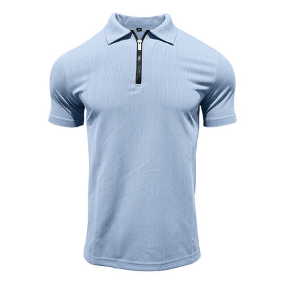 Herren Polohemd Modern mit Reißverschluss Slim Fit