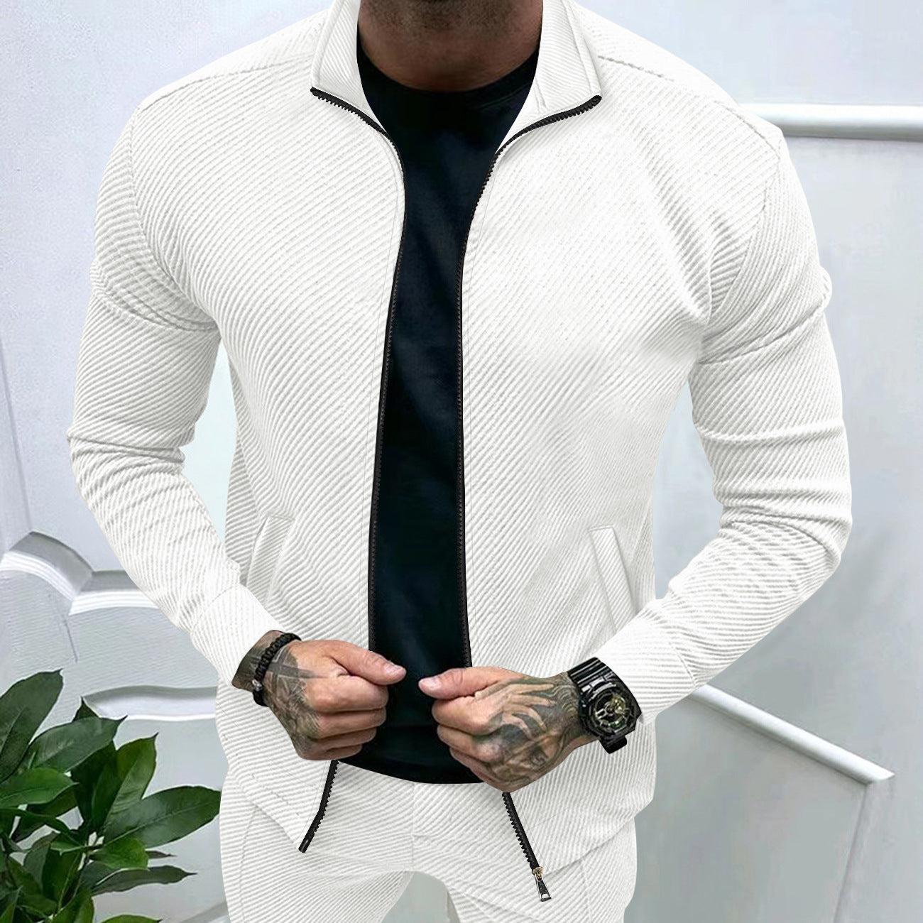 Herren Jacke Sportlich Funktionsjacke Mit Struktur - BerlinGlamour