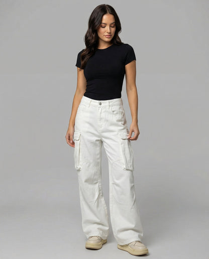 Damen Cargo-Hose Bequem Locker Fallend Mit Großen Taschen