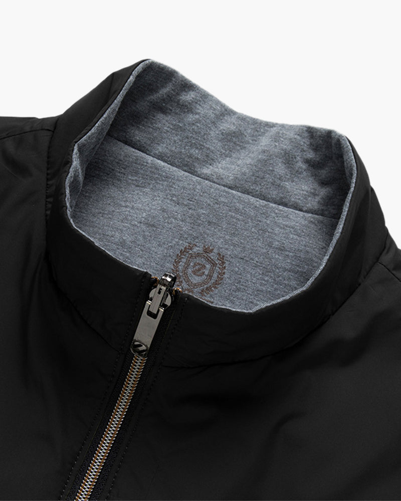 Schlanke Bodywarmer Herren Weste Schwarz Zip Up