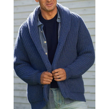 Herren Strickcardigan Übergröße Revers Modern