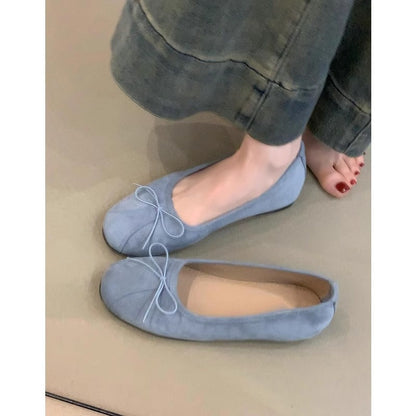 Damen Ballerinas Weich Bequem Schleifen Detail - BerlinGlamour