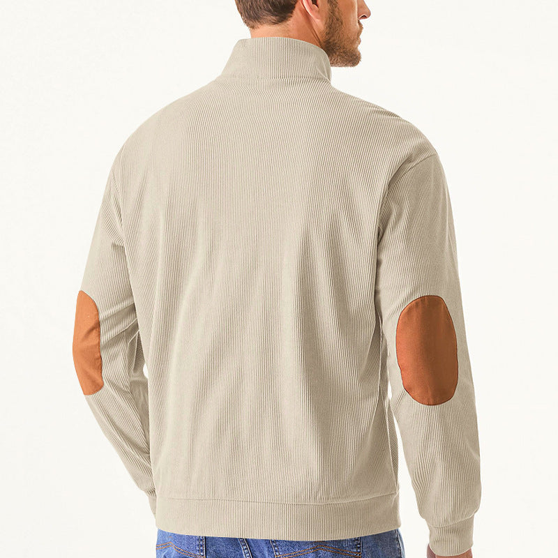Herren Sweatpullover Stehkragen Kängurutasche Sportlich Modern