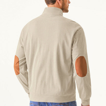 Herren Sweatpullover Stehkragen Kängurutasche Sportlich Modern