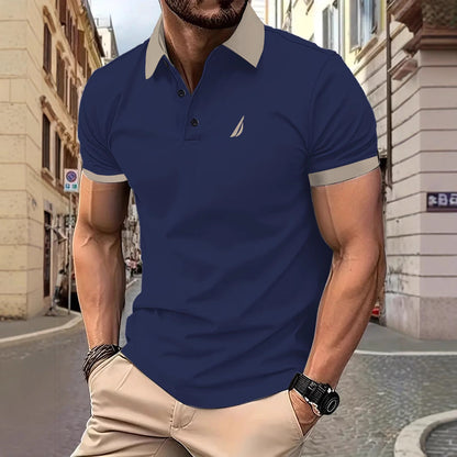 Herren Polohemd Modern Atmungsaktiv Kragen-Design