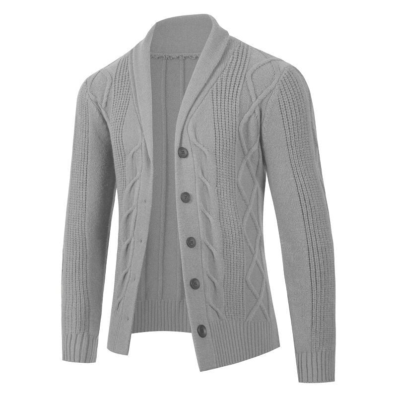Herren Strickjacke Strukturierter Look Zopfmuster Modern