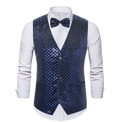 Herren Blazer Elegant Pailletten Verschluss Mit Fliege