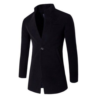 Herren Lederjacke Stehkragen Asymmetrisch Modern