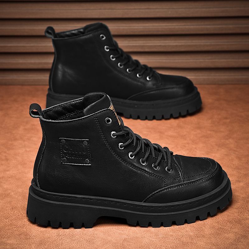 Damen Lederstiefeletten Warm Rutschfest Winterstiefel