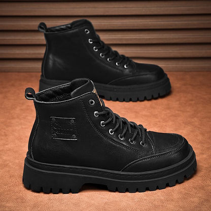 Damen Lederstiefeletten Warm Rutschfest Winterstiefel