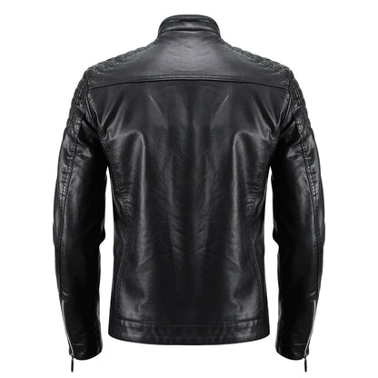 Herren Lederjacke Modern Racing Style Schulterpolster