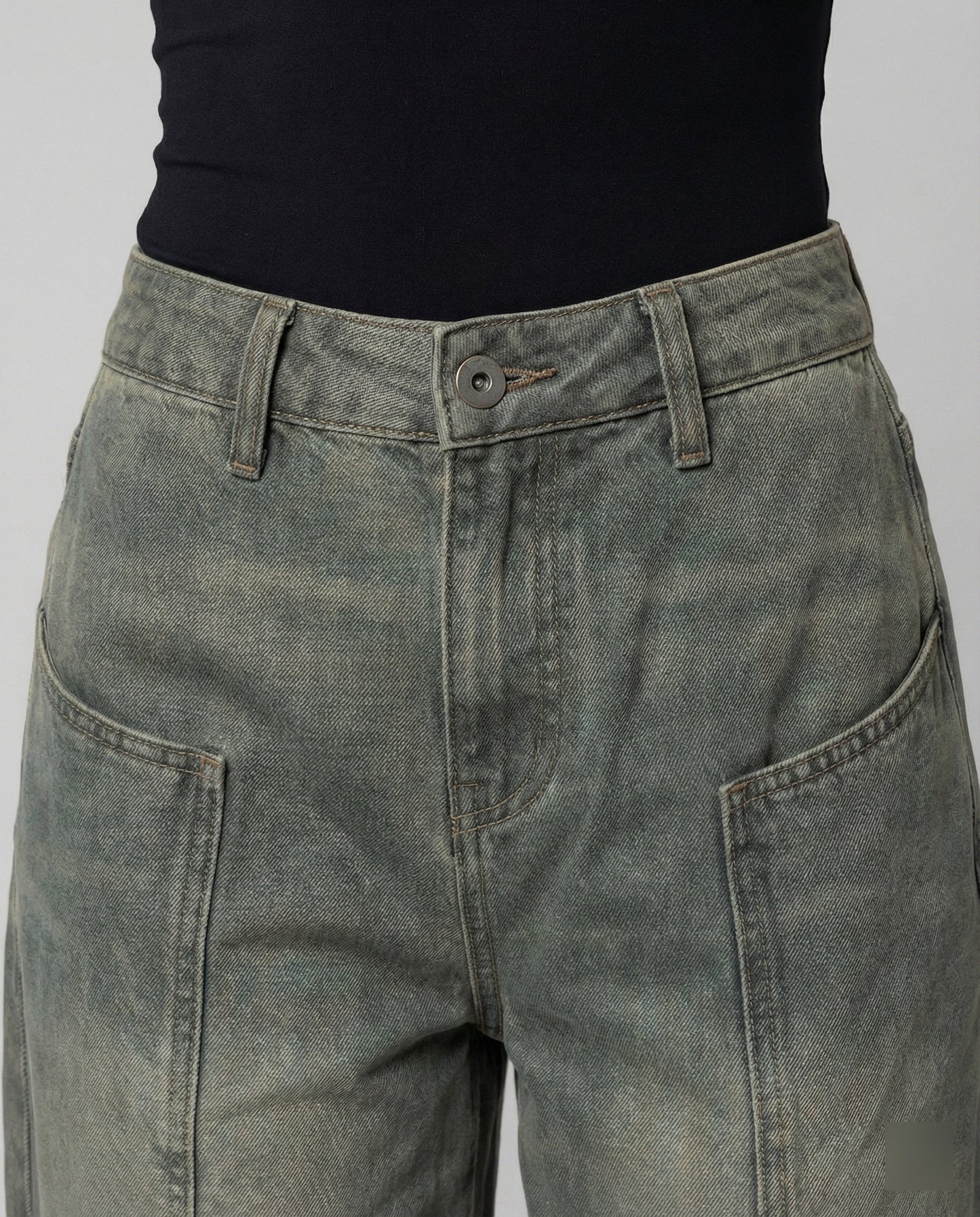 Weite Damen Cargohose Elastisch Mit Fronttaschen