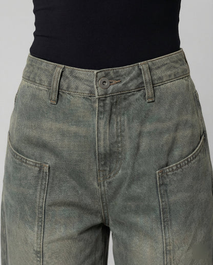 Weite Damen Cargohose Elastisch Mit Fronttaschen