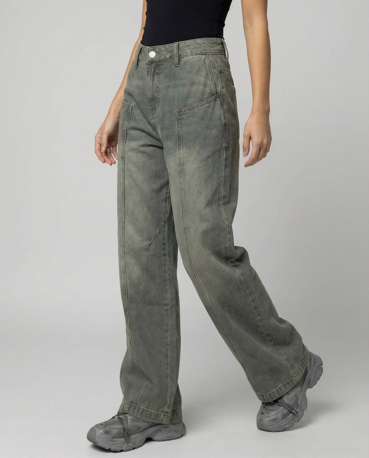 Weite Damen Cargohose Elastisch Mit Fronttaschen - BerlinGlamour