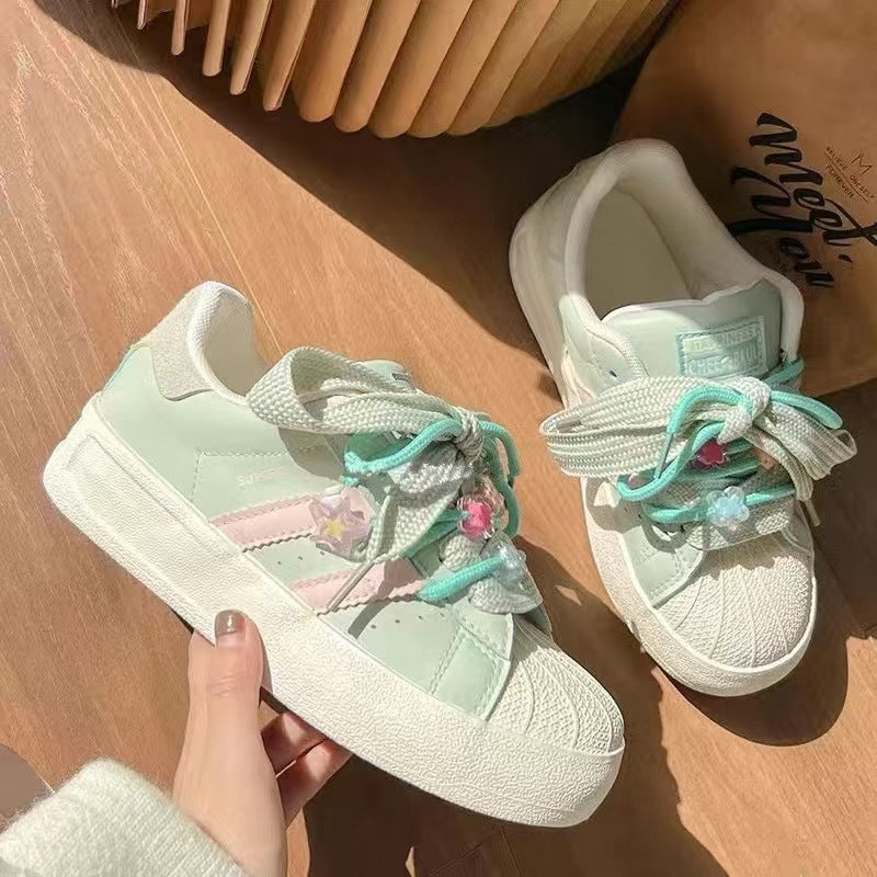 Damen Sneaker Blumen Dekor Komfortabel