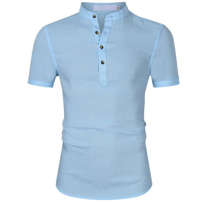 Herren Hemd Kurzarm Henley Style Modern