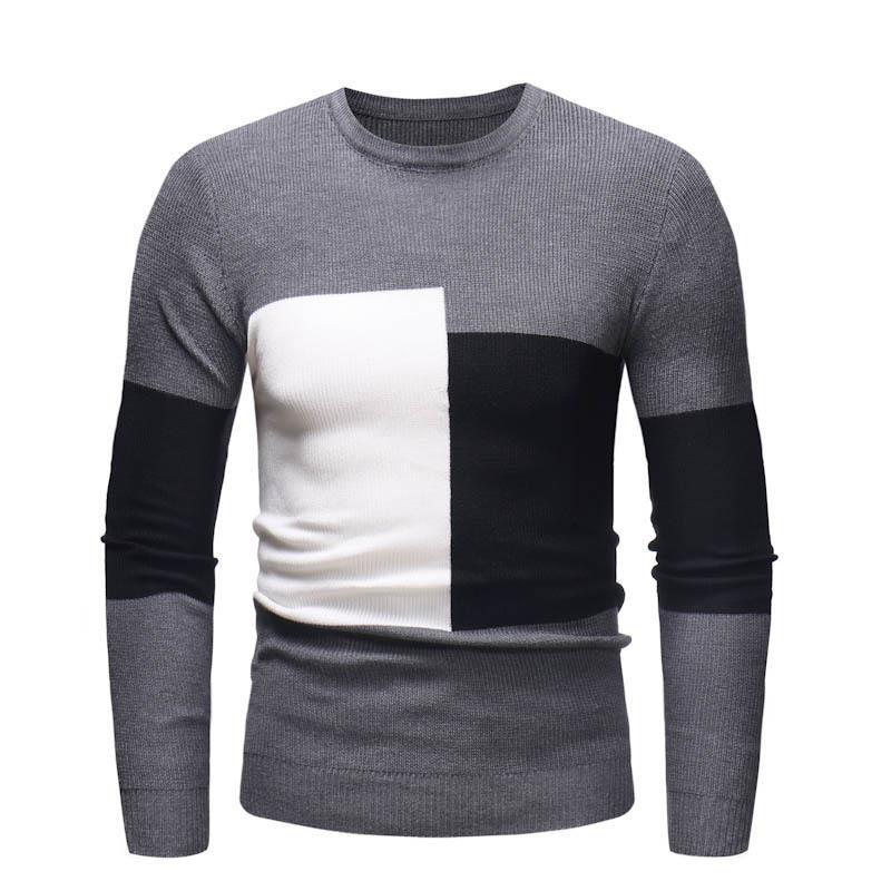 Herren Pullover Modernes Blockmuster Designer Style
