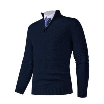 Herren Pullover Strick Modern Stehkragen