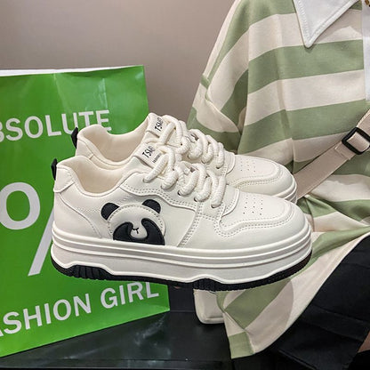 Damen Sneaker Pandabild Schuhe Modisch