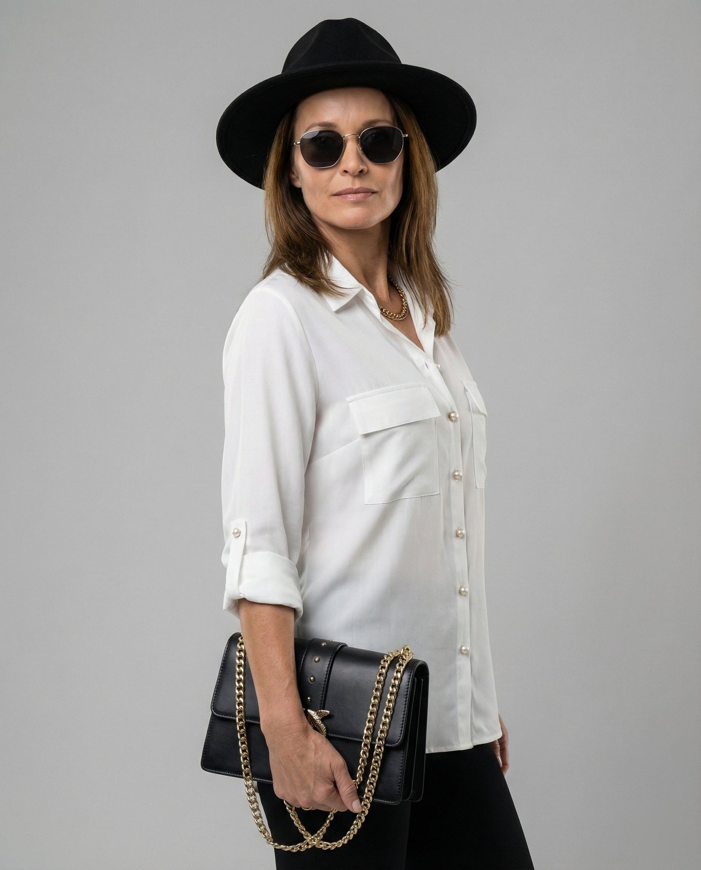 Damenbluse Klassisch mit Taschen und Eleganz - BerlinGlamour