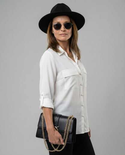 Damenbluse Klassisch mit Taschen und Eleganz - BerlinGlamour
