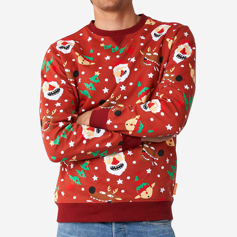 Herren Weihnachtspullover Festlich Rot Glitzernd - BerlinGlamour