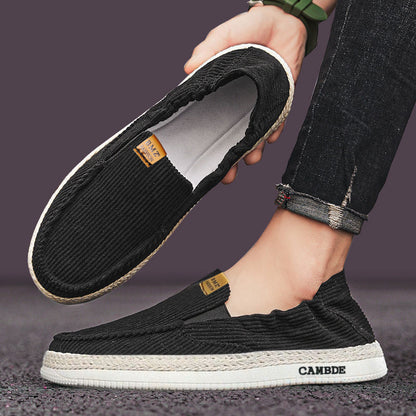 Damen Slip-On Schuhe Bequem Stretchleder Schwarz