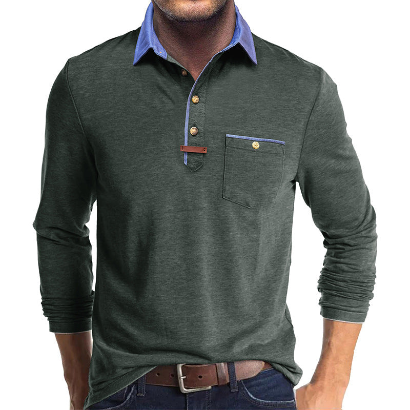 Herren Polohemd Langarm ModernSlimFit