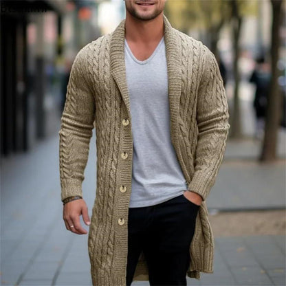 Herren Strickjacke Offen Modern Knopf Detail Design