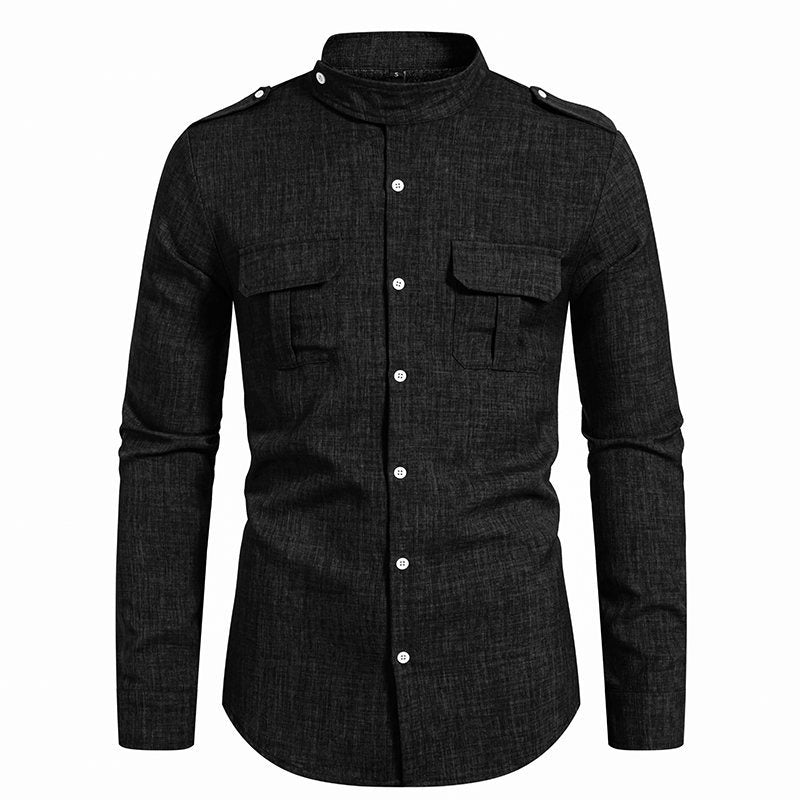 Herren Hemd Langarm mit Brusttaschen Modern
