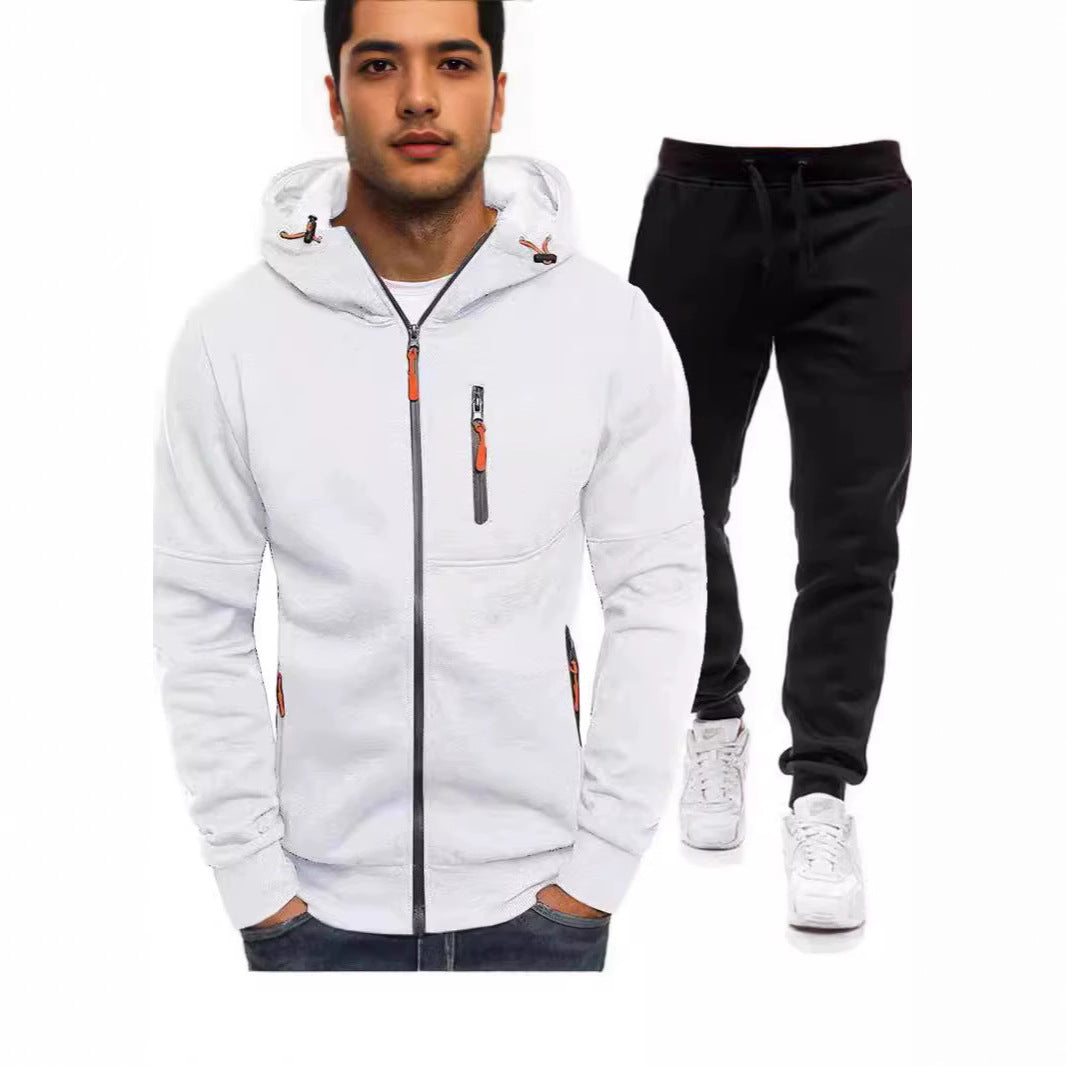 Herren Sportjacke Zip-Hoodie mit Reißverschlusstaschen Modern - BerlinGlamour