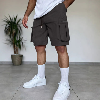 Herren Cargo Shorts Reißverschluss Taschen Funktionale Sommerhose