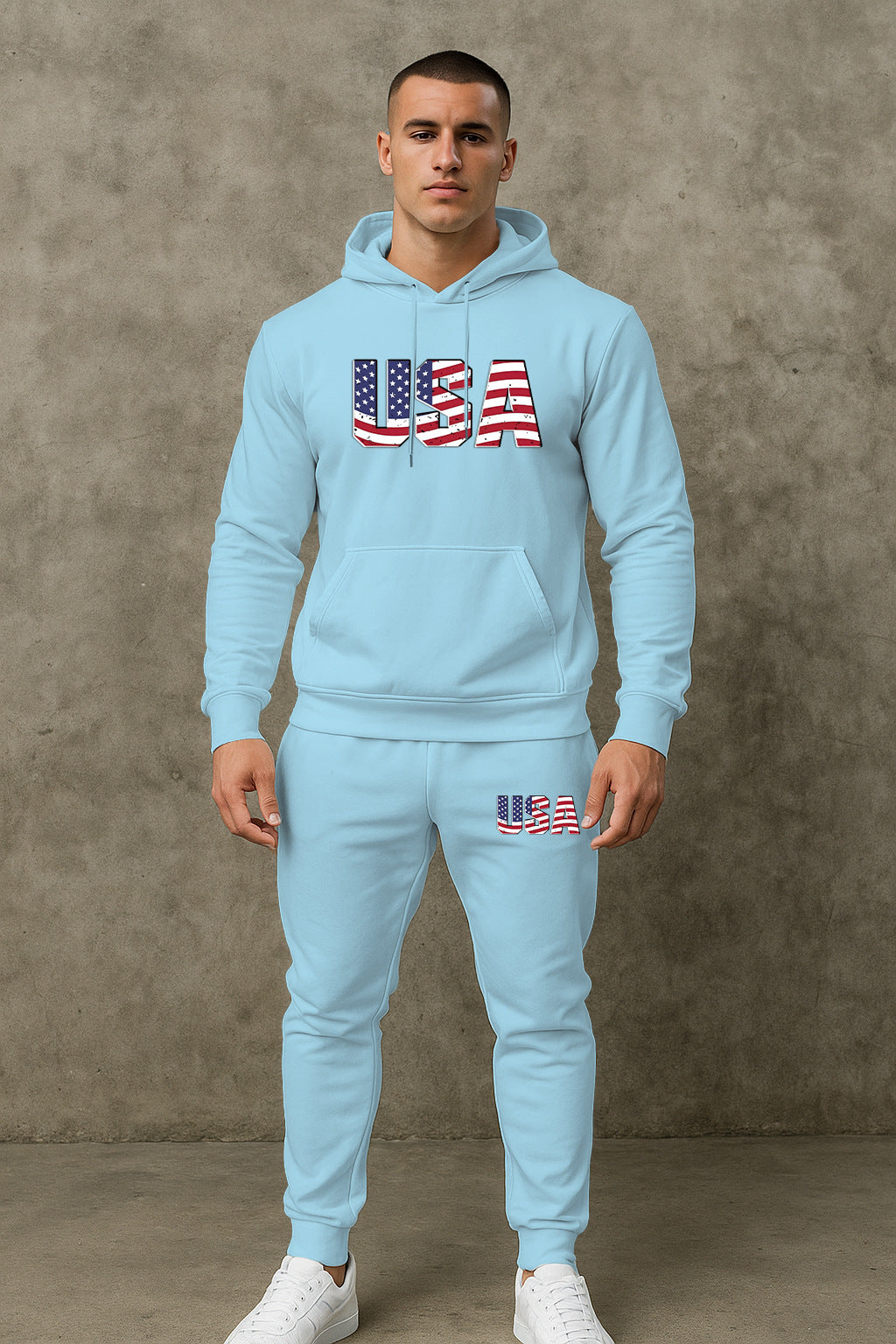 Herren Hoodie und Jogginghose Set Modisch Sportlich