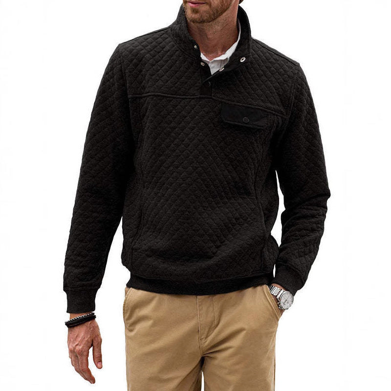 Herren Pullover Modern Kragen Brusttasche Bequem - BerlinGlamour