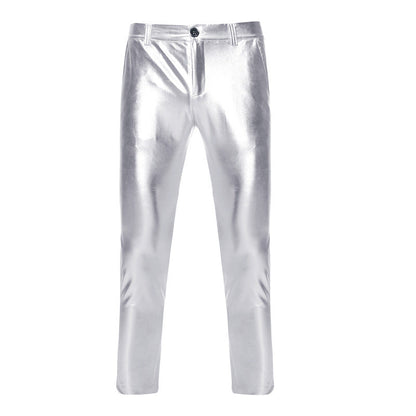 Glamouröse Herren Hose Pailletten Schwarz Elegant