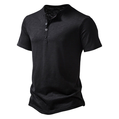 Herren Kurzarmhemd Modern Trendig Knopfdetails SlimFit