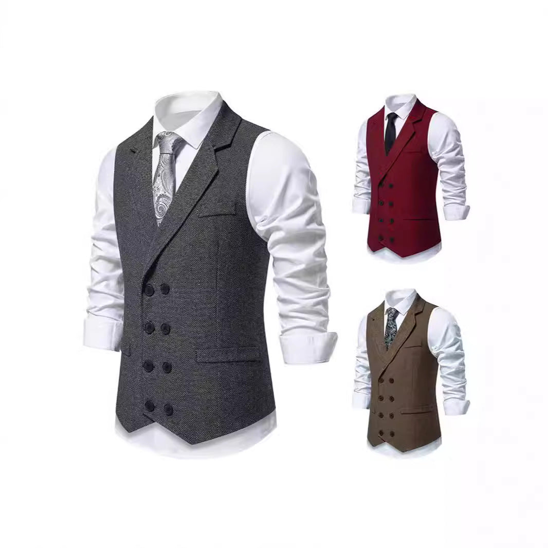 Herren Anzugweste Modern mit Hahnentrittmuster Elegant