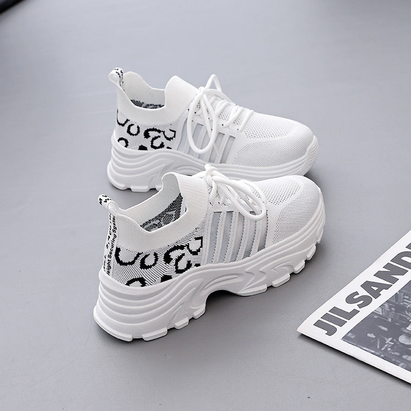Damen Sneaker Sportlich Leopardenmuster Komfortabel