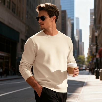 Herren Sweatshirt Moderner Schnitt Bequem Baumwolle