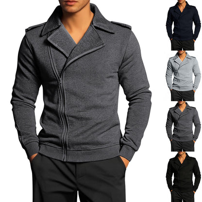 Lässige Herren Zipjacke Mit Kragen Modern