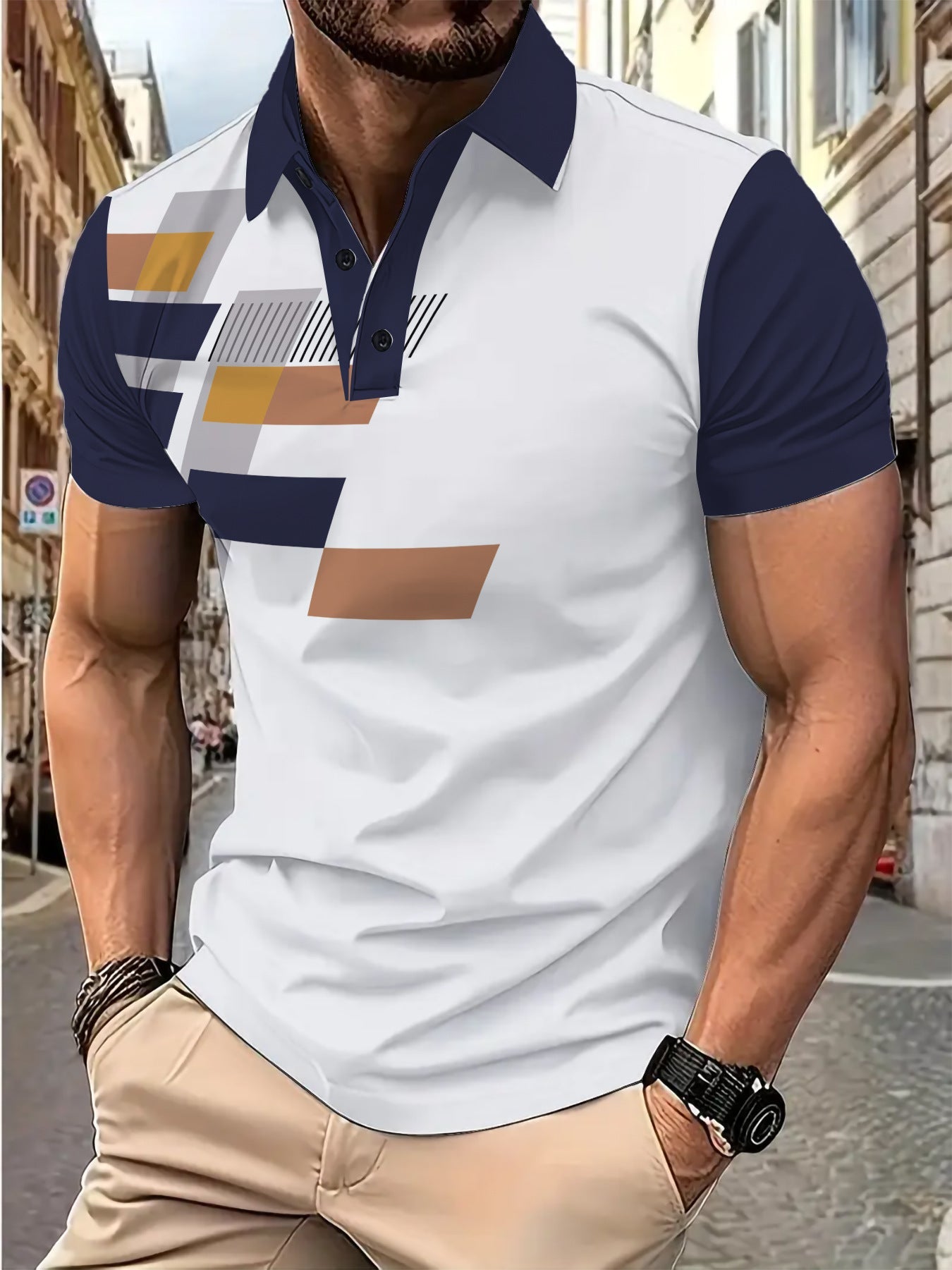 Herren Poloshirt Grafikdesign Cool Berlin Style