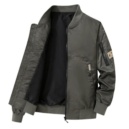 Herren Bomberjacke Modern mit Taschen Schwarz