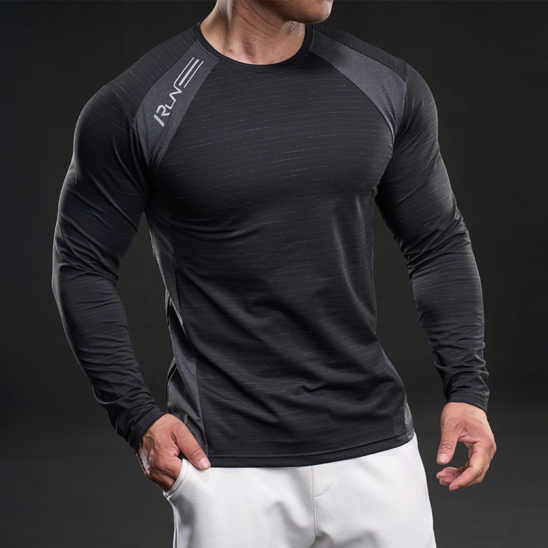 Herren Laufshirt Atmungsaktiv Langarm Mesh Funktionsshirt
