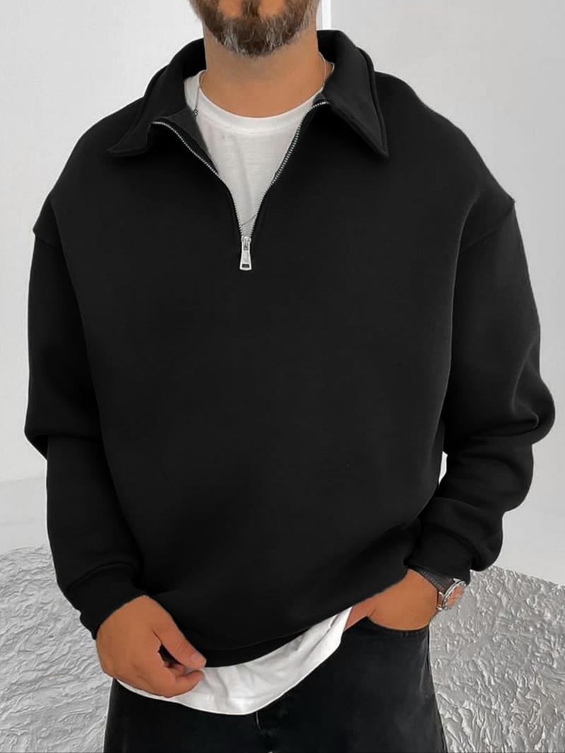 Herren Pullover Stehkragen Reißverschluss Lässig Modern