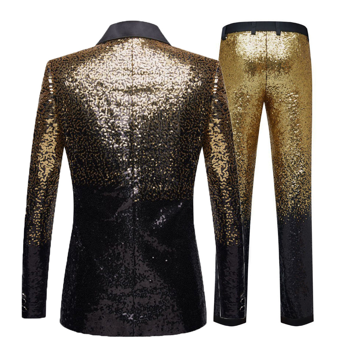 eine mögliche Antwort: Elegantes Paillettenanzug-Design mit Glitzernder Schnitt