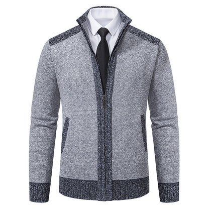 Herren Strickjacke Modern Zipper Hochwertig Schwarz
