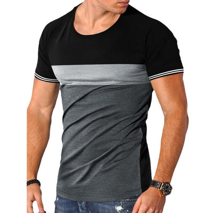 Herren T-Shirt Kurzarm Modern mit Kontrastdetails
